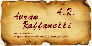 Avram Raffanelli vizit kartica